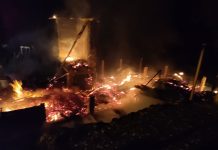 Casa pega fogo em sítio em Lebon Régis