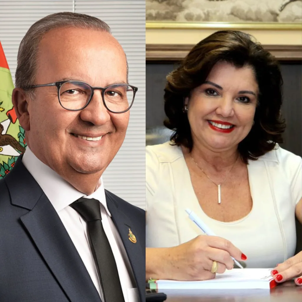 Montagem imagens governador e vice de Santa Catarina