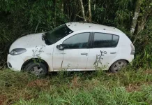 Corpo de bombeiros atende saída de pista na SC-135 Rio das Antas