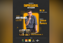 João Branco ministra palestra em Caçador dia 6 de outubro