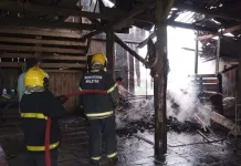 Incêndio destrói parte de depósito em Santa Cecília