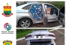 Ação integrada apreende 15 mil maços de cigarro em Caçador