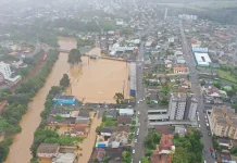 Nível do Rio do Peixe está 3,94 m acima do normal em Caçador