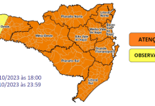 Defesa Civil alerta para chuva volumosa entre quarta e quinta-feira