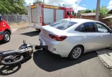 Caçador registra duas colisões de carro e moto nesta segunda