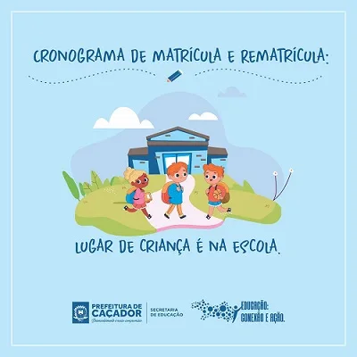 Rematrícula nas escolas municipais de Caçador inicia segunda-feira