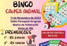 Causa Animal realiza Bingo Beneficente no dia 11 de novembro