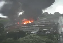 Fogo atinge distribuidora de combustíveis em Chapecó