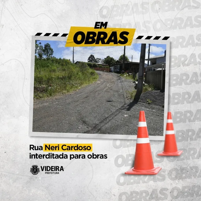 Obras de pavimentação na Rua Neri Cardoso alteram trânsito no Bairro Nossa Senhora Aparecida