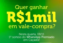Novo WhatsApp do Caitá de Caçador vai sortear R$ 3 mil