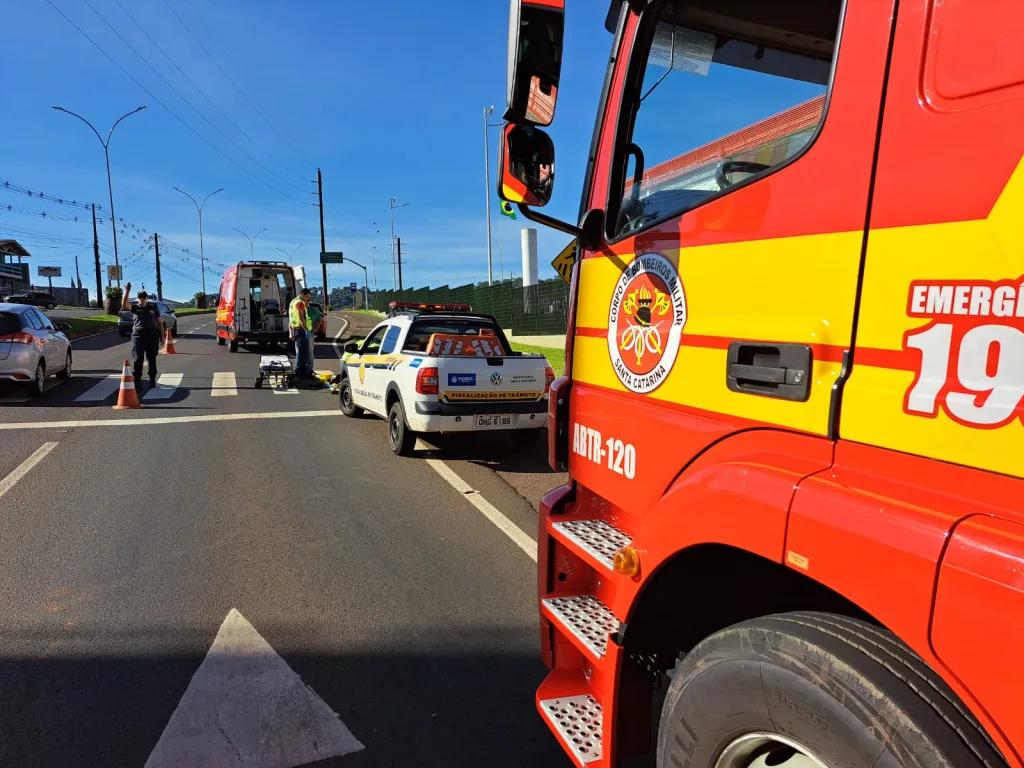 Mulher é atropelada na SC-135, em Videira