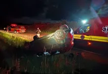 Capotamento é registrado em Curitibanos