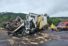 Caminhoneiros morrem em colisão na BR-282 nesta sexta-feira