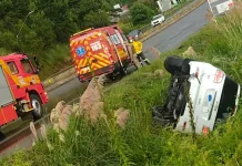 Saída de pista na chegada de Fraiburgo