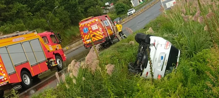 Saída de pista na chegada de Fraiburgo