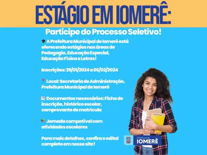 Iomerê abre vagas de estágio para estudantes universitários