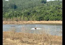 Seguem as buscas pelo caçadorense que caiu no Rio Iguaçu