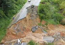 Trecho da BR-470 que desmoronou será fechado por 7 dias