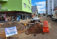 Motoristas precisam ficar atentos às obras em Videira