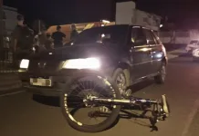 Ciclista de 17 anos é atropelado em Campos Novos
