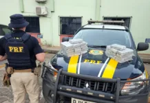 Casal é preso com 31 kg de cocaína em teto de carro na BR-153 em Concórdia