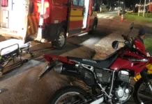 Colisão entre carro e moto em Tangará deixa jovem ferido
