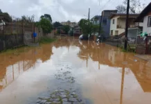 Rio do Peixe transborda e causa alagamentos em Caçador