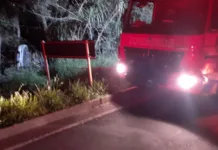 Capotamento deixa um ferido grave em Rio das Antas