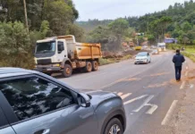 Iniciam as obras na rodovia SC-135 entre Rio das Antas e Videira