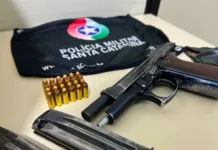 Homem é preso após efetuar disparos com arma de fogo