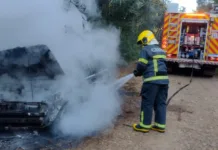 Incêndio em veículo movimenta corpo de bombeiros de Fraiburgo