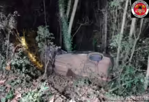 Acidente deixa uma criança e um adulto feridos em Fraiburgo