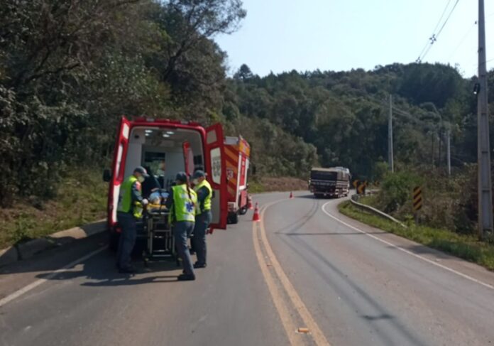 Capotamento é registrado entre Rio das Antas e Caçador