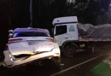 Duas pessoas morrem em acidente na BR-153 em Concórdia