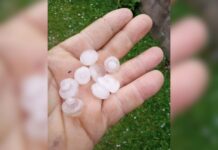 Chuva de granizo atinge Fraiburgo na manhã desta sexta-feira