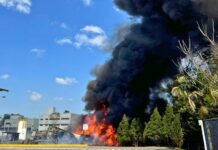 Incêndio de grande proporção atinge indústria em SC