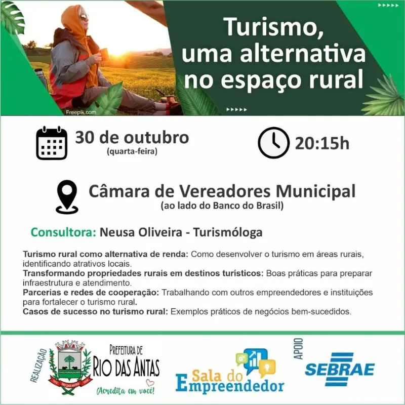 Turismo rural e apicultura serão tema de palestra em Rio das Antas