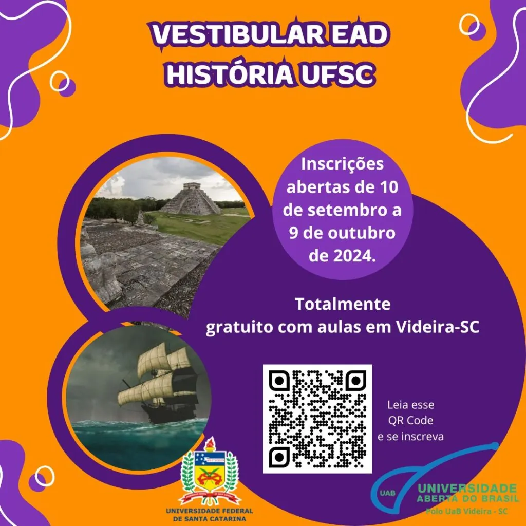 UFSC abre inscrições para graduação em História em Videira