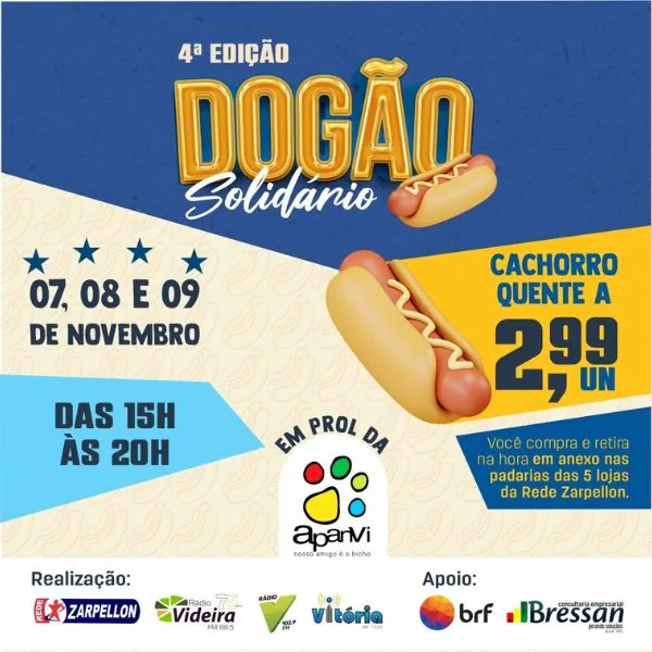 Inicia a 4ª edição do Dogão Solidário em Videira