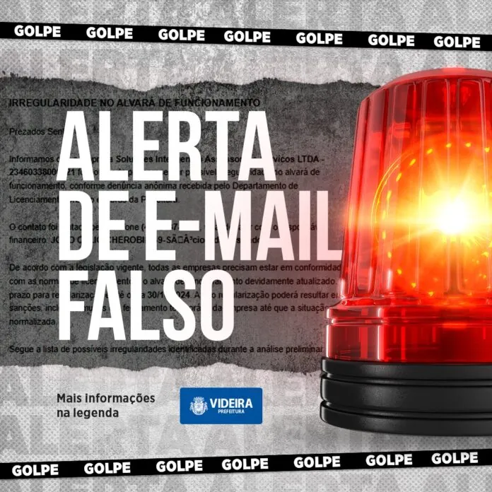 Prefeitura de Videira emite alerta de e-mail falso sobre alvarás