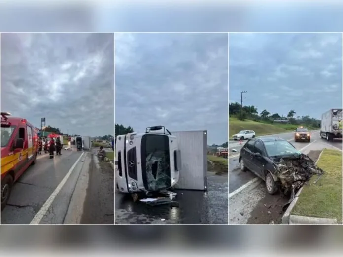 Mulher grávida morre esmagada por caminhão em SC