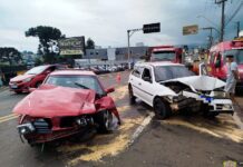 Acidente deixa três feridos em Caçador