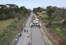 SC-477 ganha pavimentação em concreto entre Canoinhas e Monte Castelo