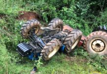 Homem fica ferido após tombar trator em Caçador