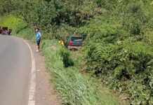 Mulher fica ferida após saída de pista em Rio das Antas