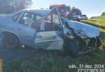 Grave acidente na BR-282 deixa duas pessoas feridas