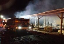 Fogo em madereira mobiliza Corpo de Bombeiros