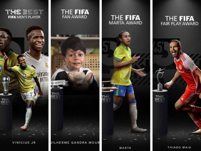 Vinícius Júnior, Marta, Gui e Thiago Maia são destaques Fifa The Best 2024