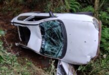 Idoso é resgatado após 24 horas preso em carro na BR-282