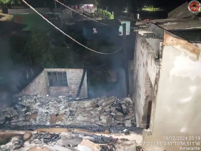 Incêndio em residência mobiliza bombeiros em Videira